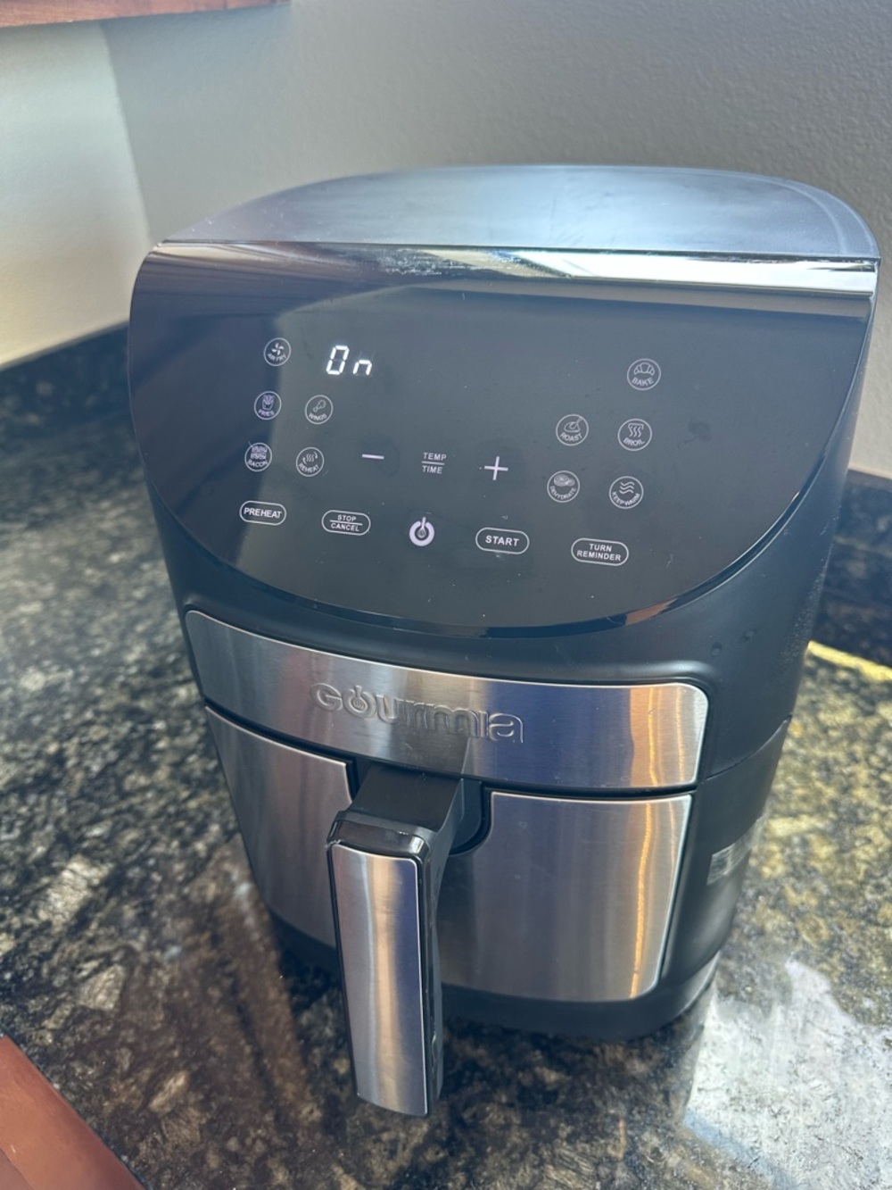 Gourmia Stainless Steel Air Fryer - Black & Silver